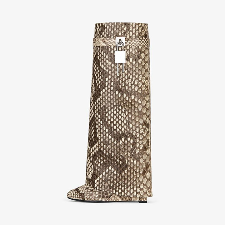 Multi-Color Python Leather High Boots - Arno Conti Shoe