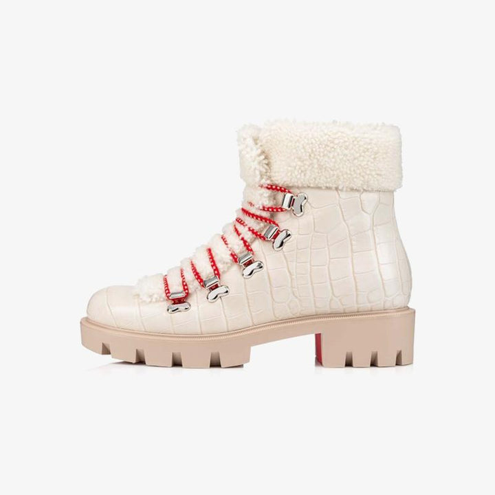 White Velvet-Trimmed Boot - ARNO CONTI