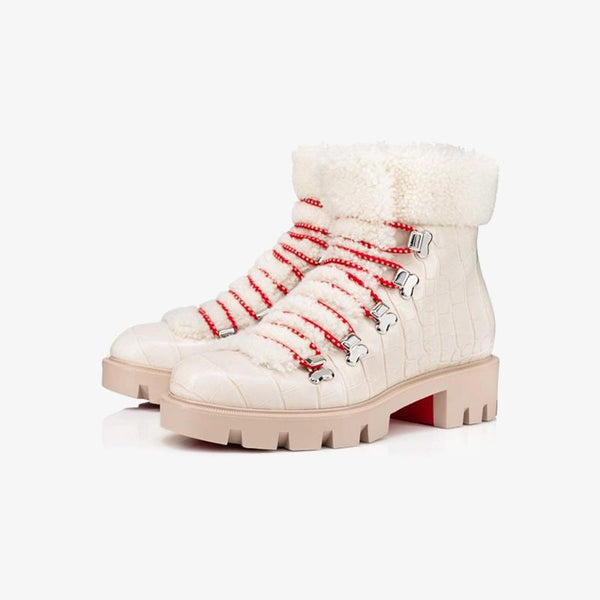 White Velvet-Trimmed Boot - ARNO CONTI