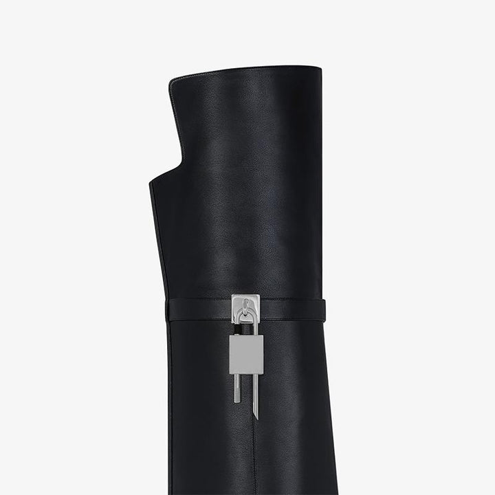 Elegant Black Calfskin Over-The-Knee Boots - Arno Conti Shoe