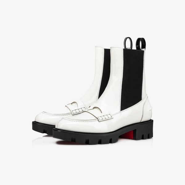 White and Black Leather Ankle Boot - ARNO CONTI