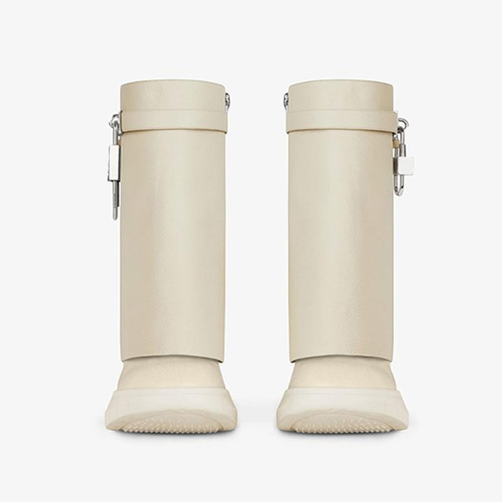 Beige Calfskin Ankle Boots 80mm - Arno Conti Shoe