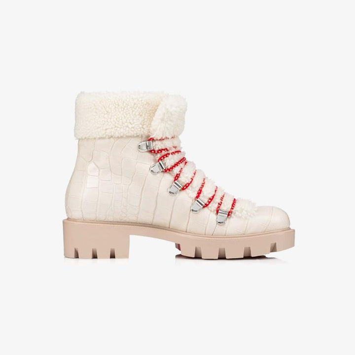 White Velvet-Trimmed Boot - ARNO CONTI