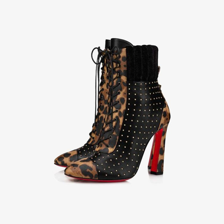 Leopard Detail Ankle Boot - ARNO CONTI