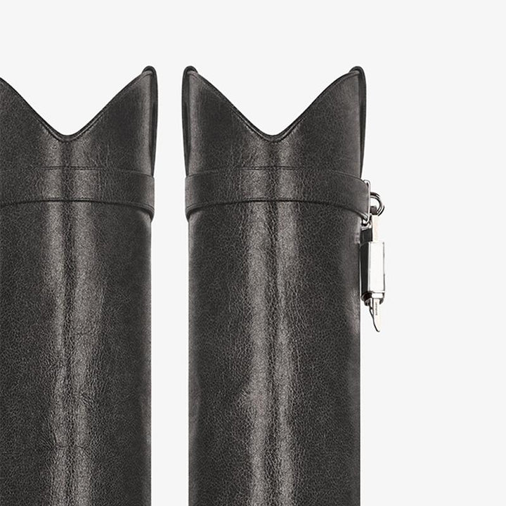 Chic Black Calfskin High Boots - Arno Conti Shoe