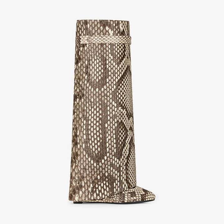 Multi-Color Python Leather High Boots - Arno Conti Shoe