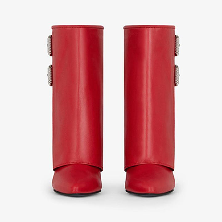 Bold Red Tumbled Calfskin Ankle Boots - Arno Conti Shoe