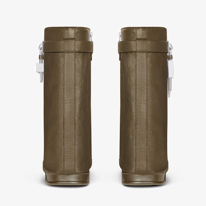 Stylish Dark Khaki Ankle Boots 80mm - Arno Conti Shoe