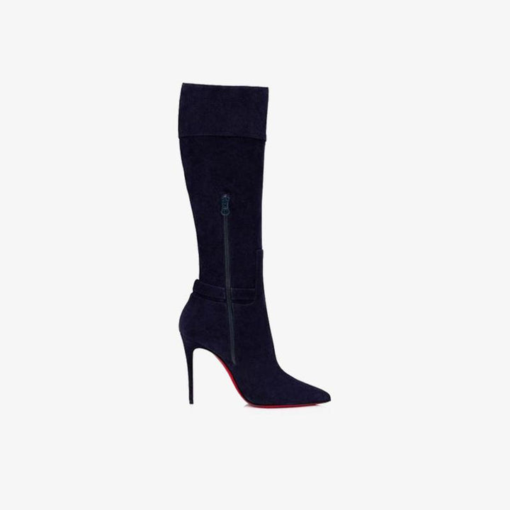 Deep Blue Elegant Knee-High Stiletto Boot - ARNO CONTI