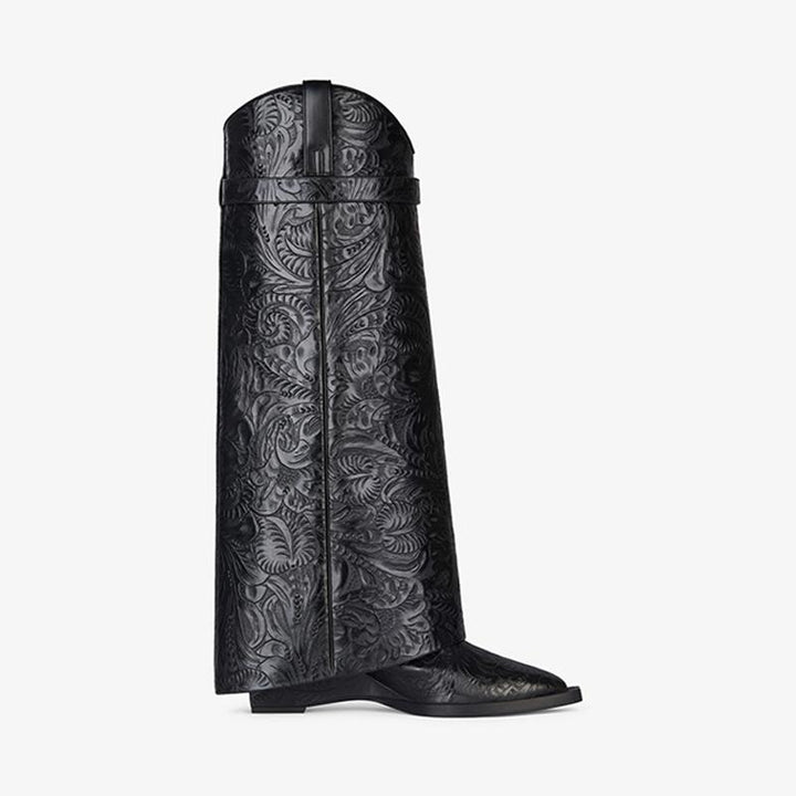 Sleek Black Cowhide High Boots - Arno Conti Shoe