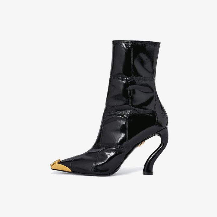 Black Patent Ankle Boots - Arno Conti Shoe