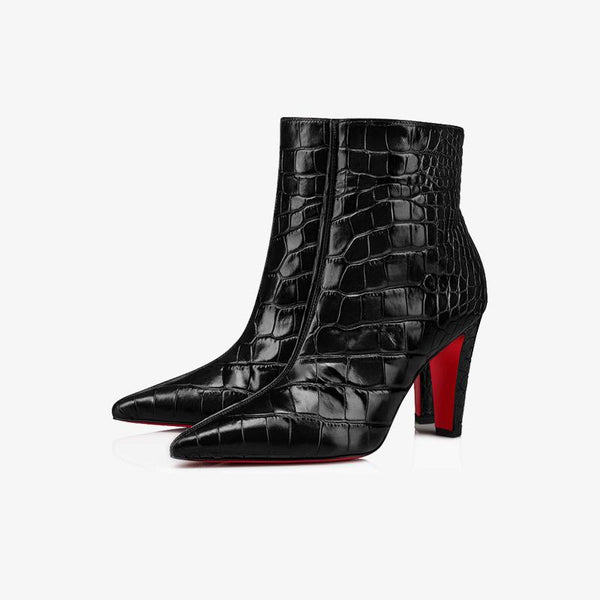 Mock Crocodile Leather Ankle Boot - ARNO CONTI