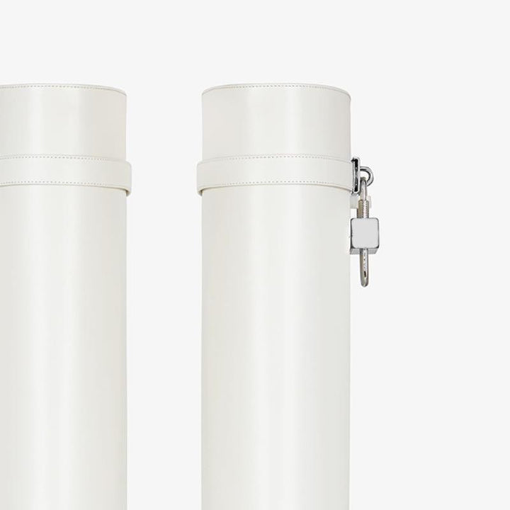 Refined Ivory Calfskin High Boots - Arno Conti Shoe