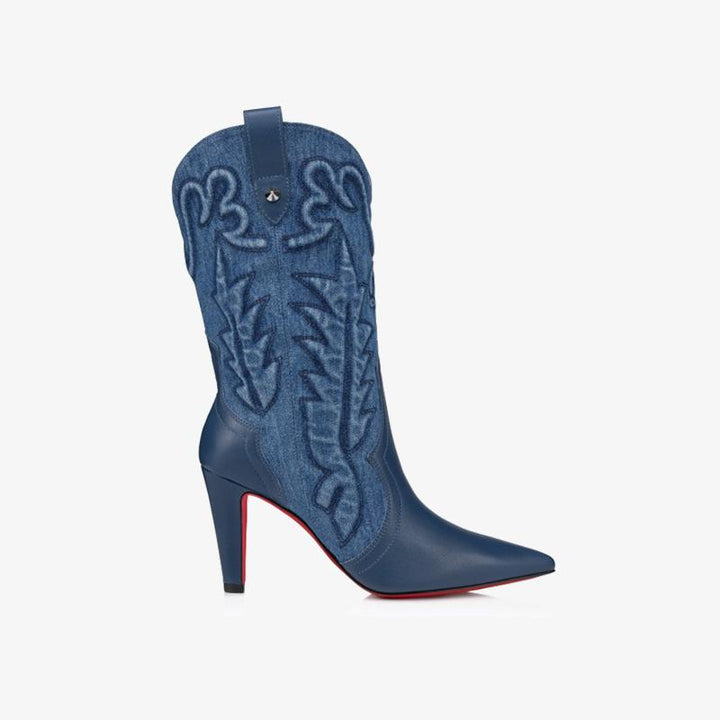 Wild West-Inspired Denim Ankle Boots - ARNO CONTI