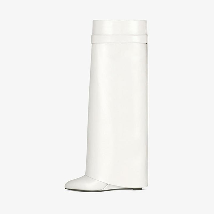 Refined Ivory Calfskin High Boots - Arno Conti Shoe